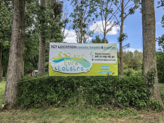 Banderole bâche Evre Loisirs création logo, Saint-florent-le-vieil, Evre Loisirs, Maine et loire, graphiste, studio paruline