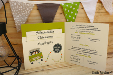 Faire-part de mariage La Pommeraye Maine-et-Loire graphiste Studio Paruline Mauges-sur-Loire mediatheque