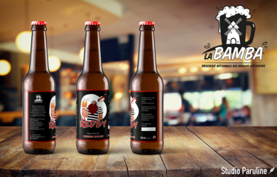 Etiquettes Brasserie La Bamba (création logo, identité graphique, supports de communication, page Facebook et étiquettes) La Pommeraye, Maine-et-Loire, graphiste, Studio Paruline, Mauges-sur-Loire