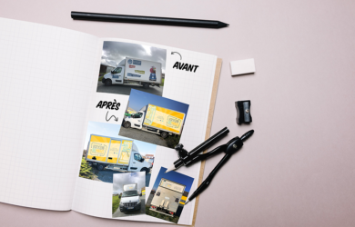 Camion Ecocyclerie des Mauges communication, La Pommeraye, Maine-et-Loire, graphiste, Studio Paruline, logo, site internet, publicité