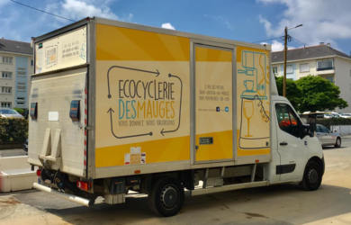 Camion Ecocyclerie des Mauges communication, La Pommeraye, Maine-et-Loire, graphiste, Studio Paruline, logo, site internet, publicité