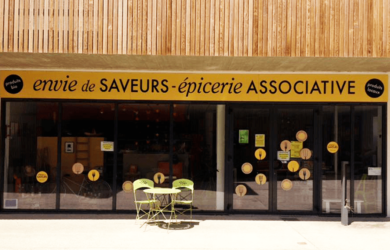 Enseigne Dibond Envie de Saveurs La Pommeraye, Maine-et-Loire, graphiste, Studio Paruline, Mauges-sur-Loire