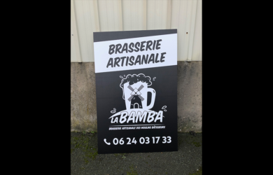Panneau Dibond La BAMBA La Pommeraye, Maine-et-Loire, graphiste, Studio Paruline, Mauges-sur-Loire