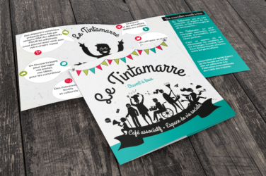 Le Tintamarre dépliant graphiste, communication, La Pommeraye, Maine-et-Loire, graphiste, Studio Paruline, graphiste, logo, site internet, publicité